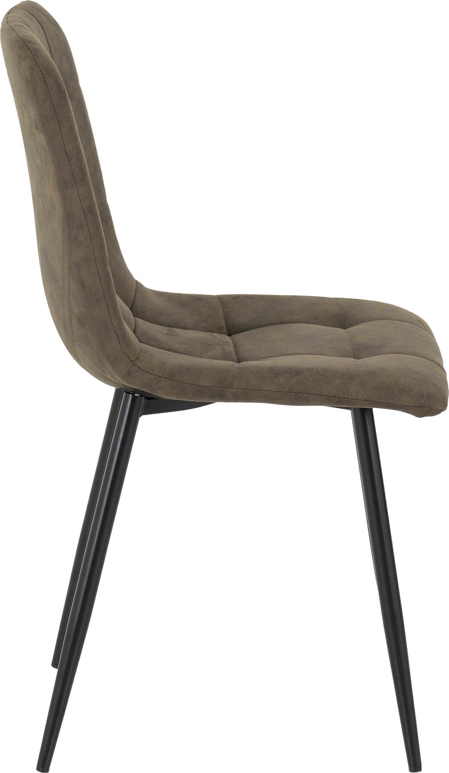 Fenton Dining Chair – Olive Green Suede with Black Metal Legs (X2 PER BOX)
