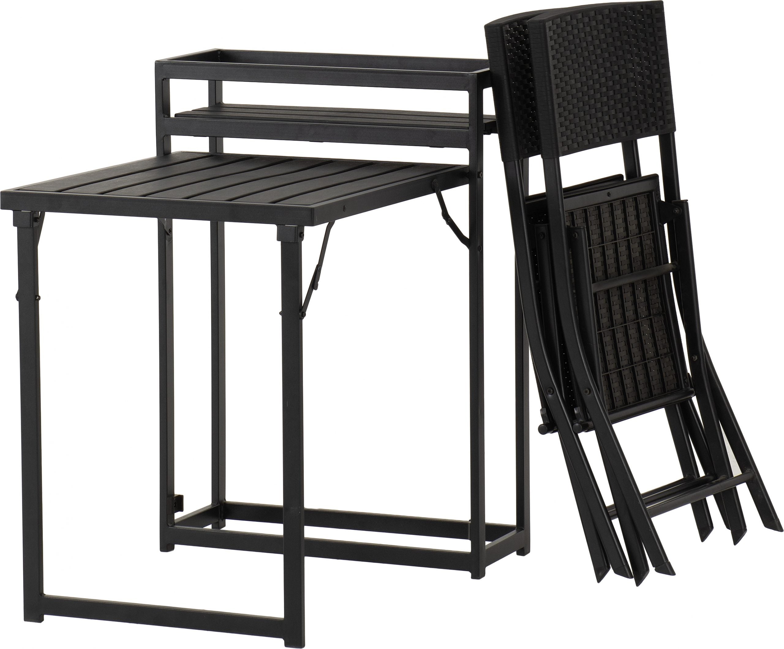 Foldaway 1+2 Garden Set Black