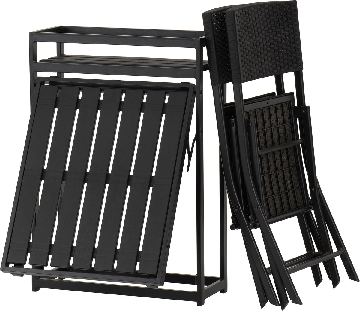 Foldaway 1+2 Garden Set Black