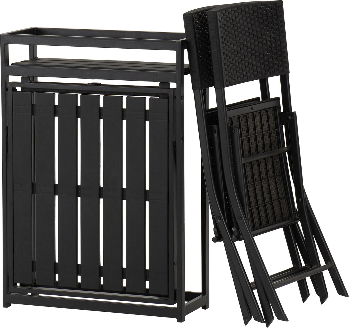 Foldaway 1+2 Garden Set Black