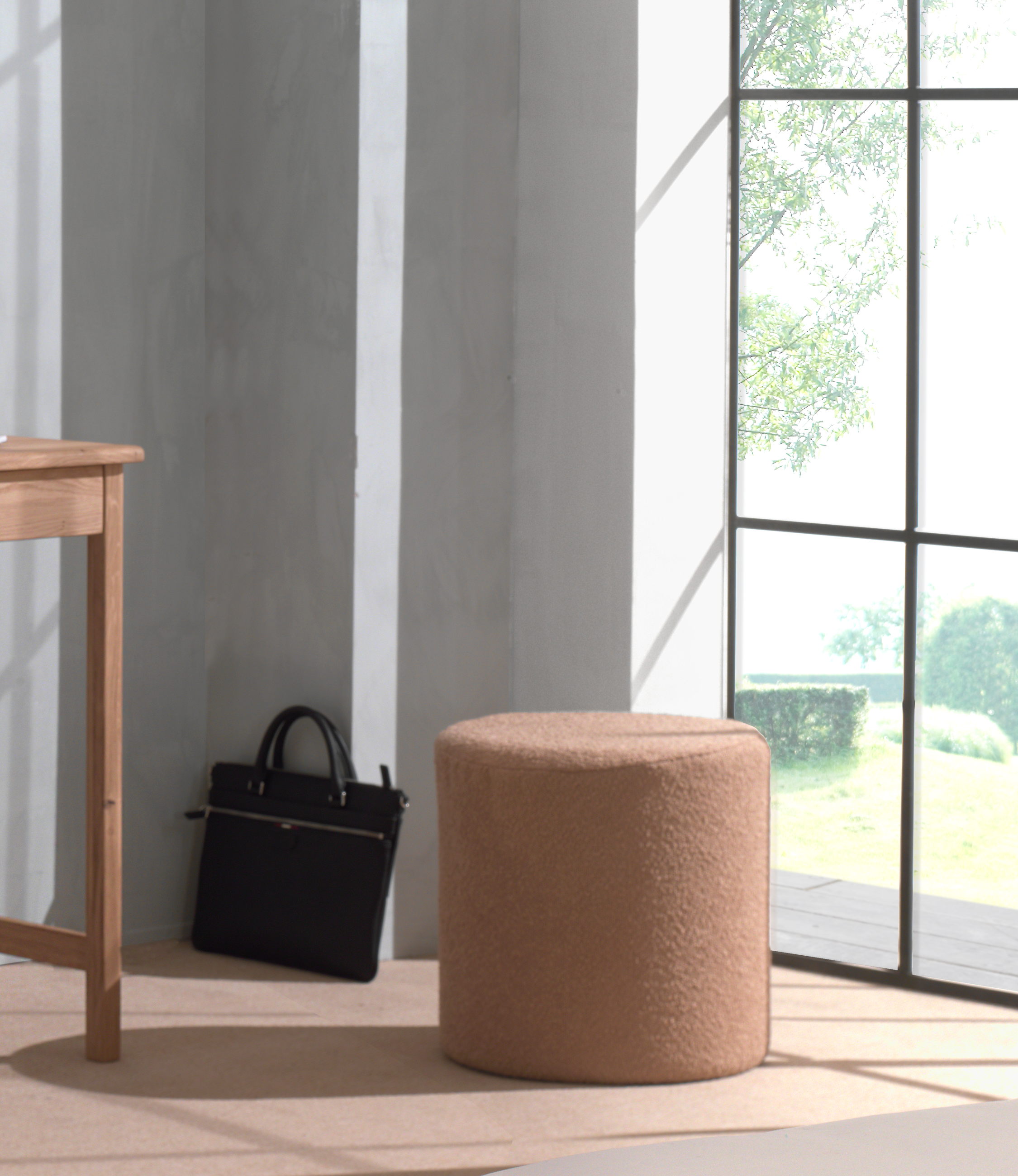 Nature Stool Bouclé Brown