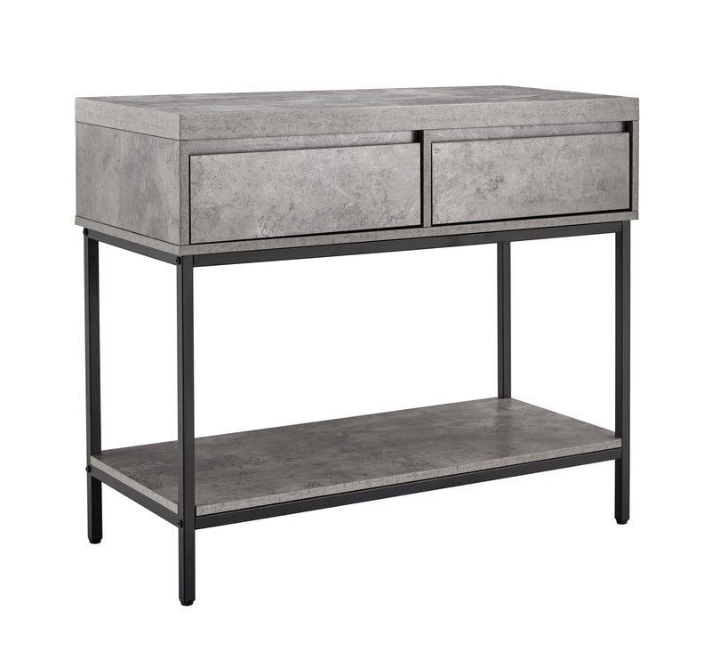 Fredrik Grey 2 Drawer Console Table (Assembled)