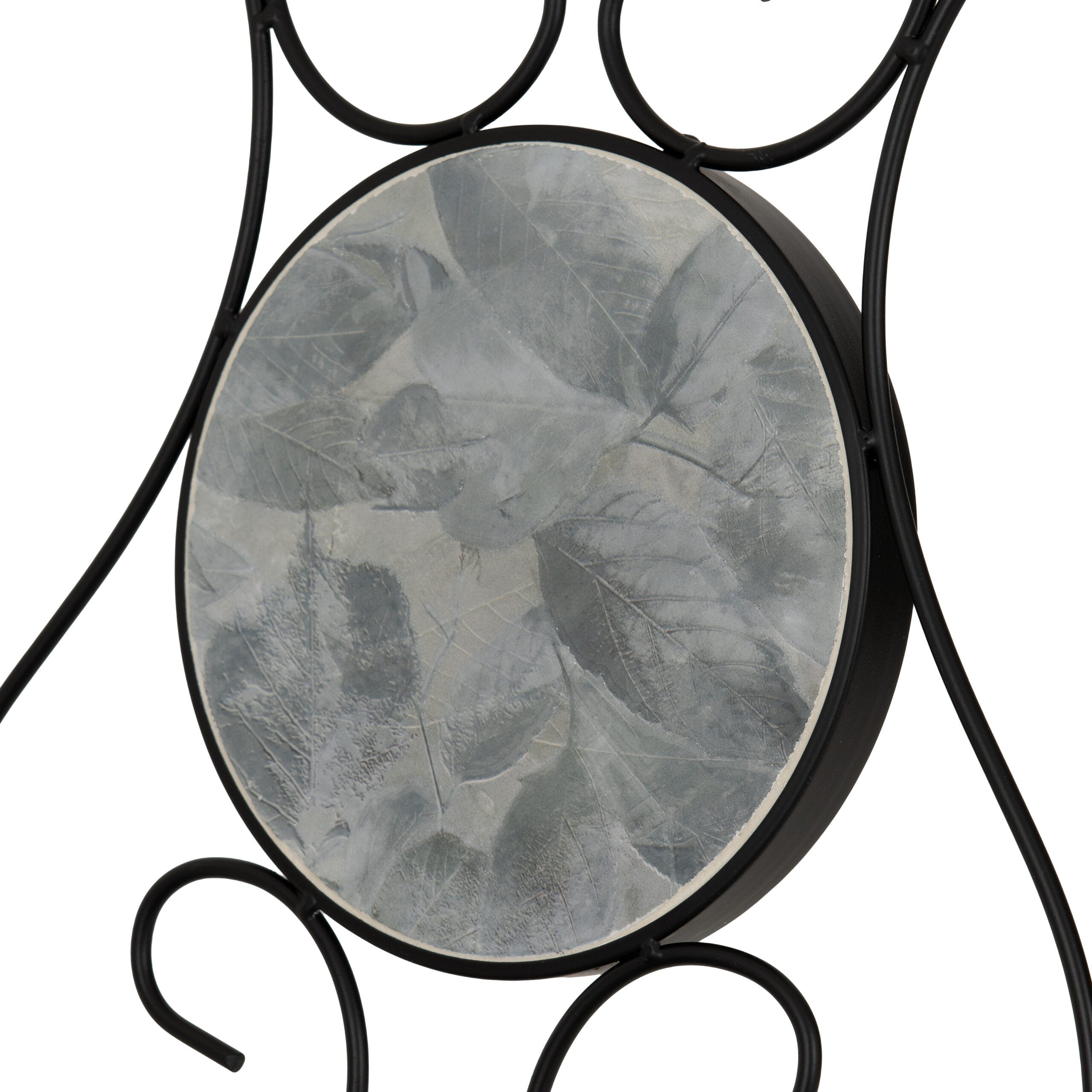 Ferne Patio Dining Set Black/Grey Leaf