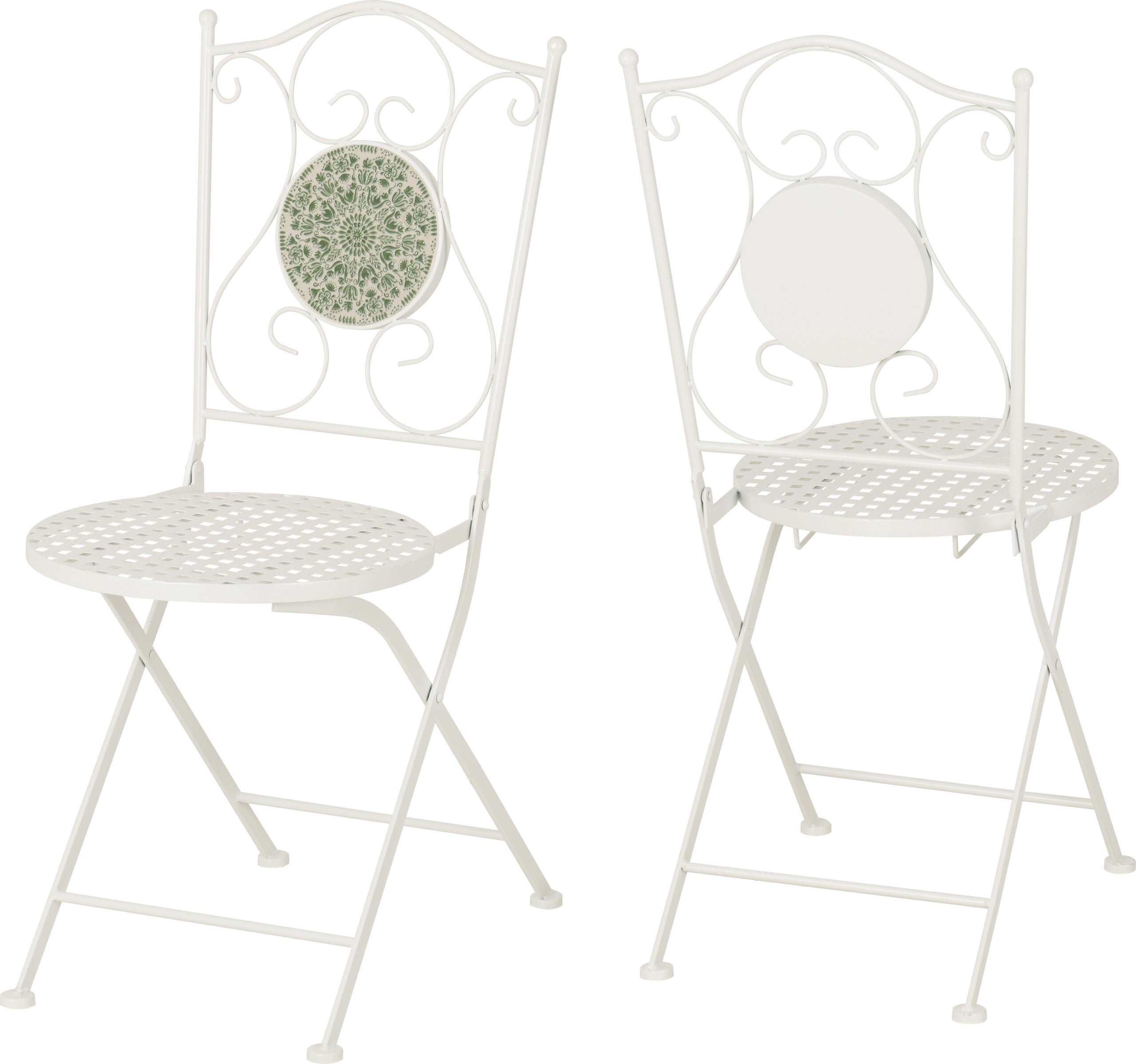 Ferne Patio Dining Set White/Green Leaf