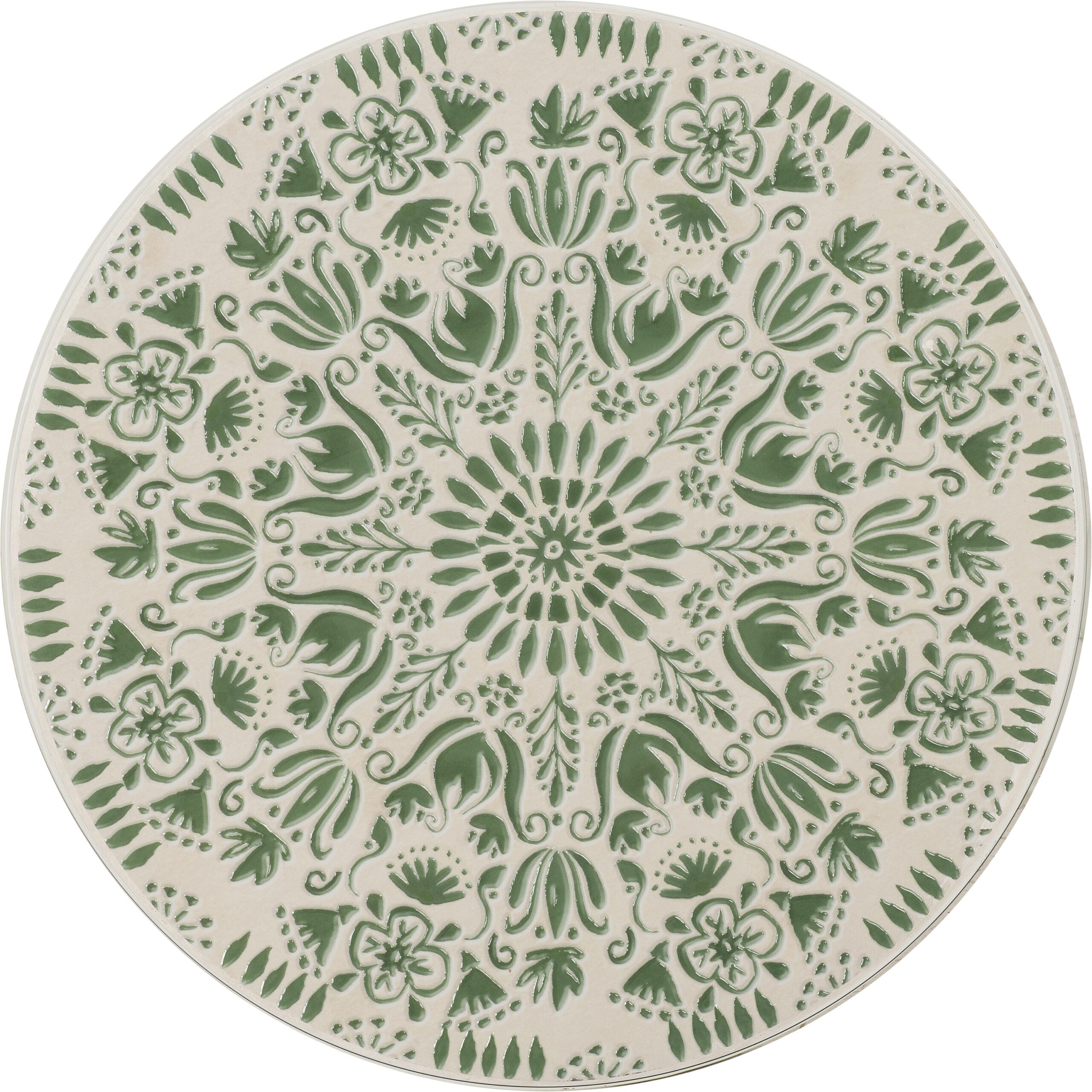 Ferne Patio Dining Set White/Green Leaf