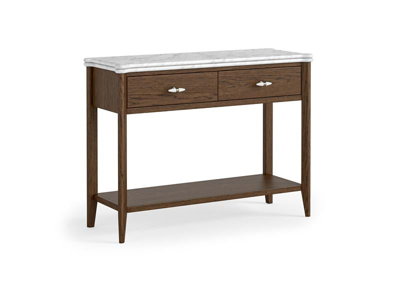 Florence Console Tables – Dark Wood Finish | Marble Top | Two Sizes