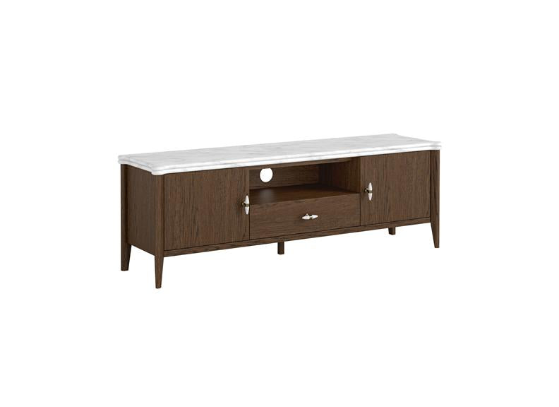 Florence 150 cm TV Stand – Dark Wood Finish | Marble Top