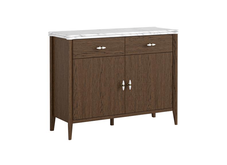 Florence Small Sideboard – Dark Wood Finish | Marble Top