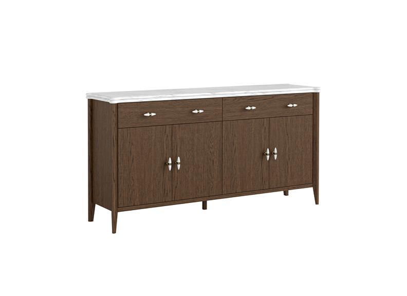 Florence Large Sideboard – Dark Wood Finish | Marble Top