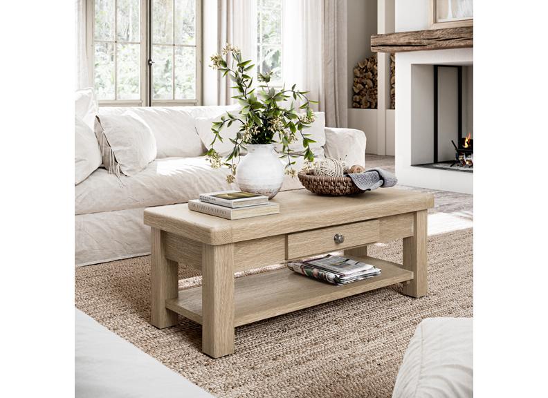 Normandy Coffee Table | Oak With Whitewashed Finish