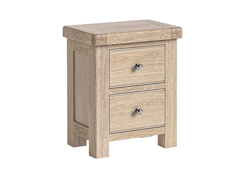 Normandy Bedside | Nightstand With Drawers In A Whitewashed Finish