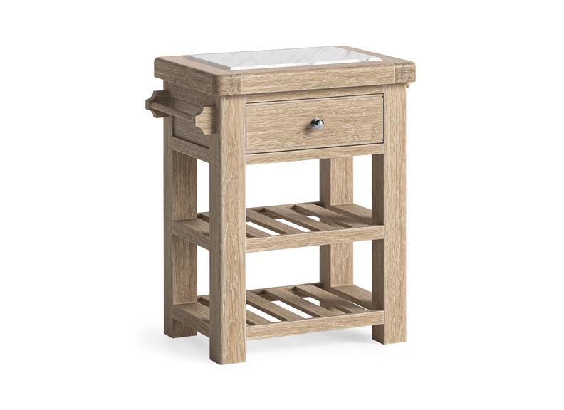 Normandy Small Kitchen Island | Whitewashed Oak Kitchen Desk