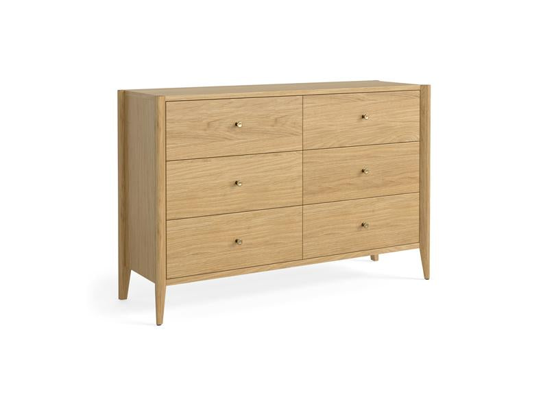Paris Natural Six Drawer Wide Chest Of Drawers – Stylish Modern Bedroom Furniture