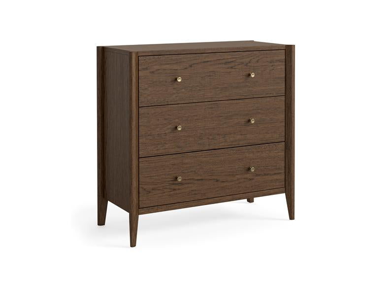 Paris Brown Three Drawer Chest Of Drawers – Stylish Modern Bedroom Furniture