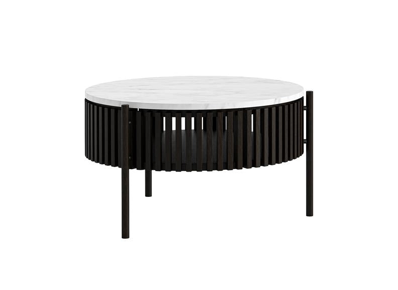 Soho Black Wood Story Coffee Table With Marble Top