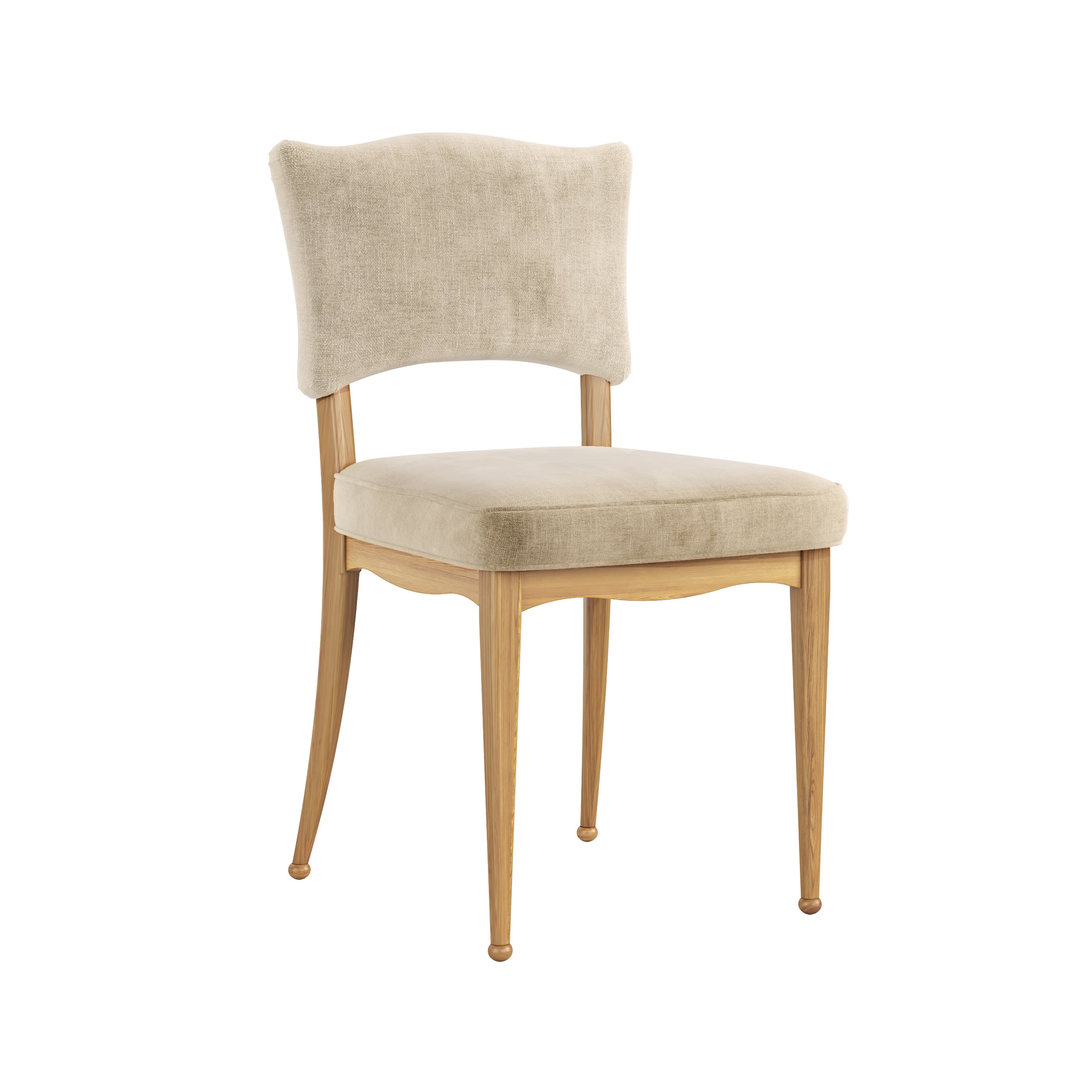Verona Ivy Chair – Silver Mink Upholstered with Curved Backrest (Verona Leg)