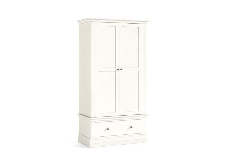 Burgundy Gents Wardrobe – Smooth White Lacquered Bedroom Storage