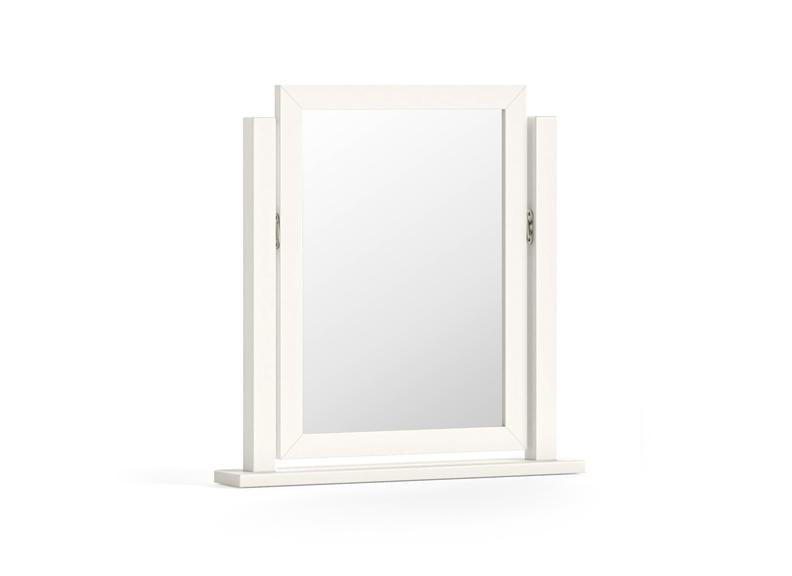 Burgundy Vanity Mirror – Smooth White Lacquered Dressing Table Mirror