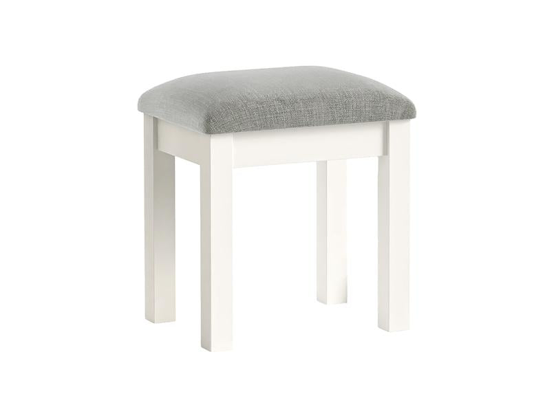 Burgundy Bedroom Stool – Smooth White Lacquered Dressing Stool