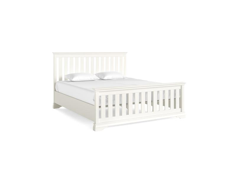 Burgundy Bedframe – Smooth White Lacquered Bed With Low Foot End