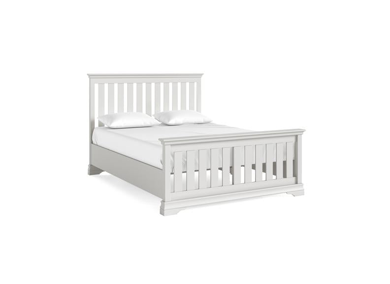 Burgundy Bedframe – Cool Light Grey Lacquered Bed With Low Foot End