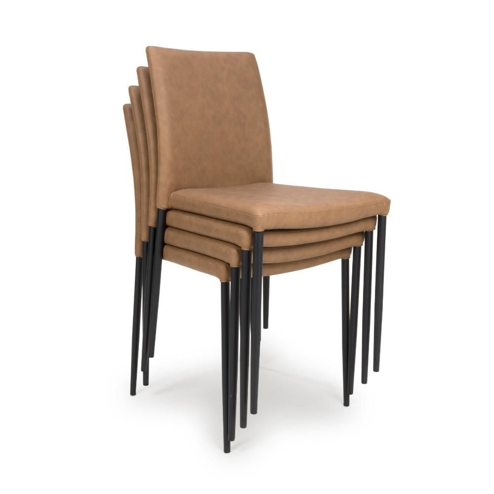 Gena Stacking Chair - Set of 4 - Tan - Image 10