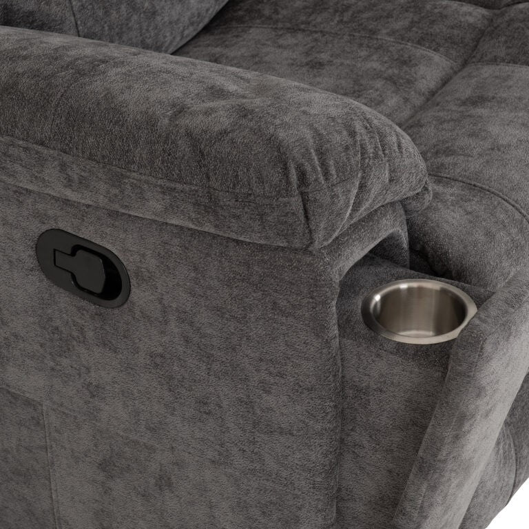 Guildford 3 Seater Recliner Sofa Grey Fabric - image 3