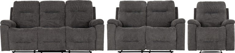 Guildford 3+2+1 Recliner Suite Grey Fabric - image 3
