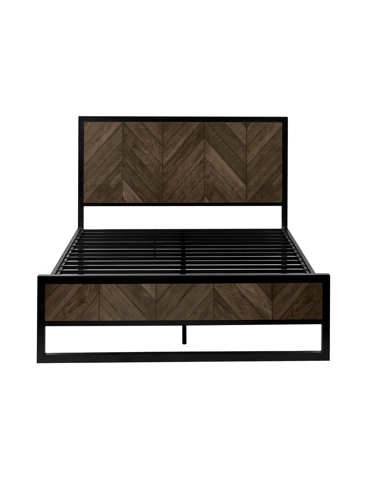 Harrison Dark Oak Herringbone Effect King Bed