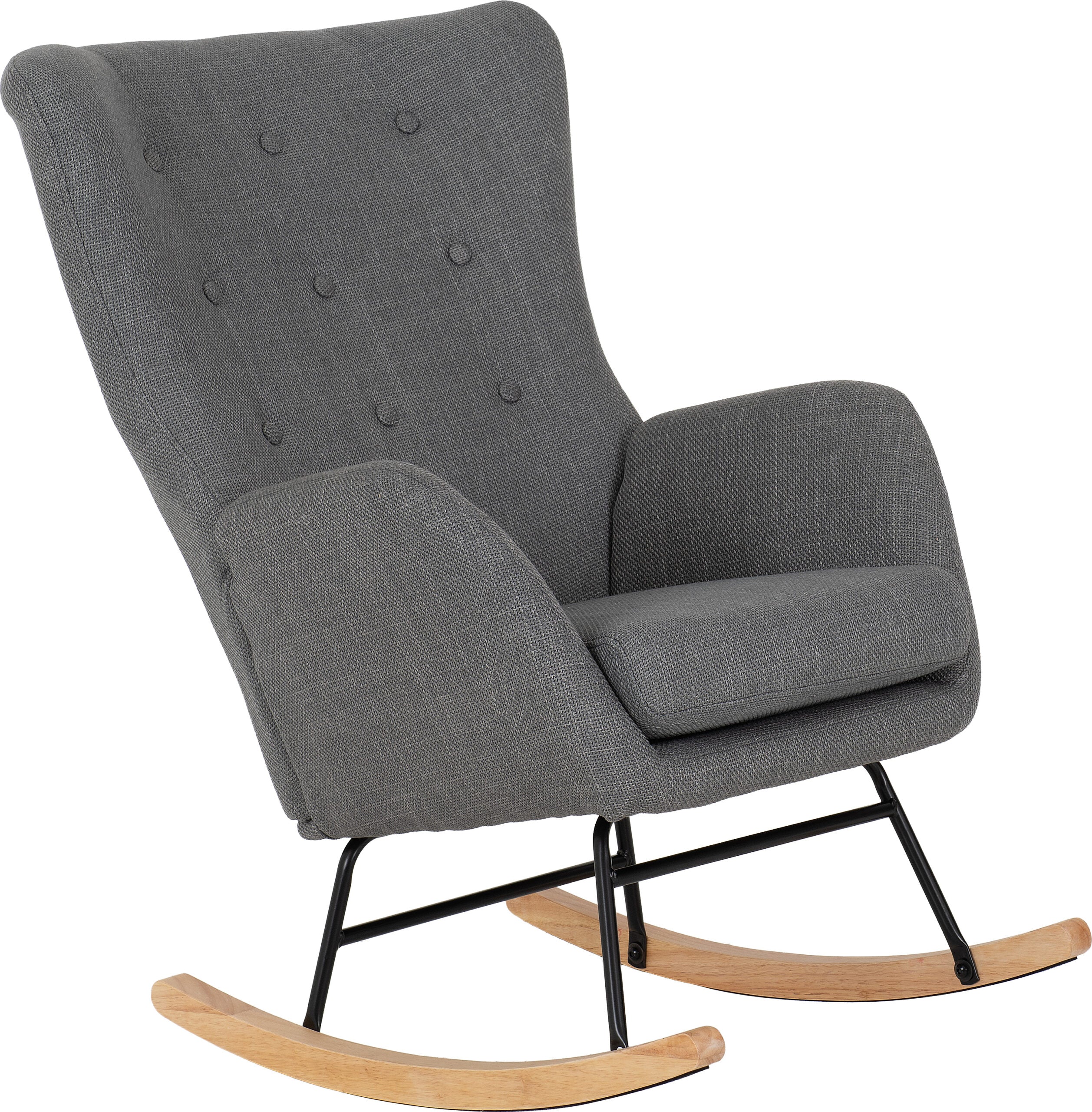 Hayden Rocking Chair Dark Grey Fabric