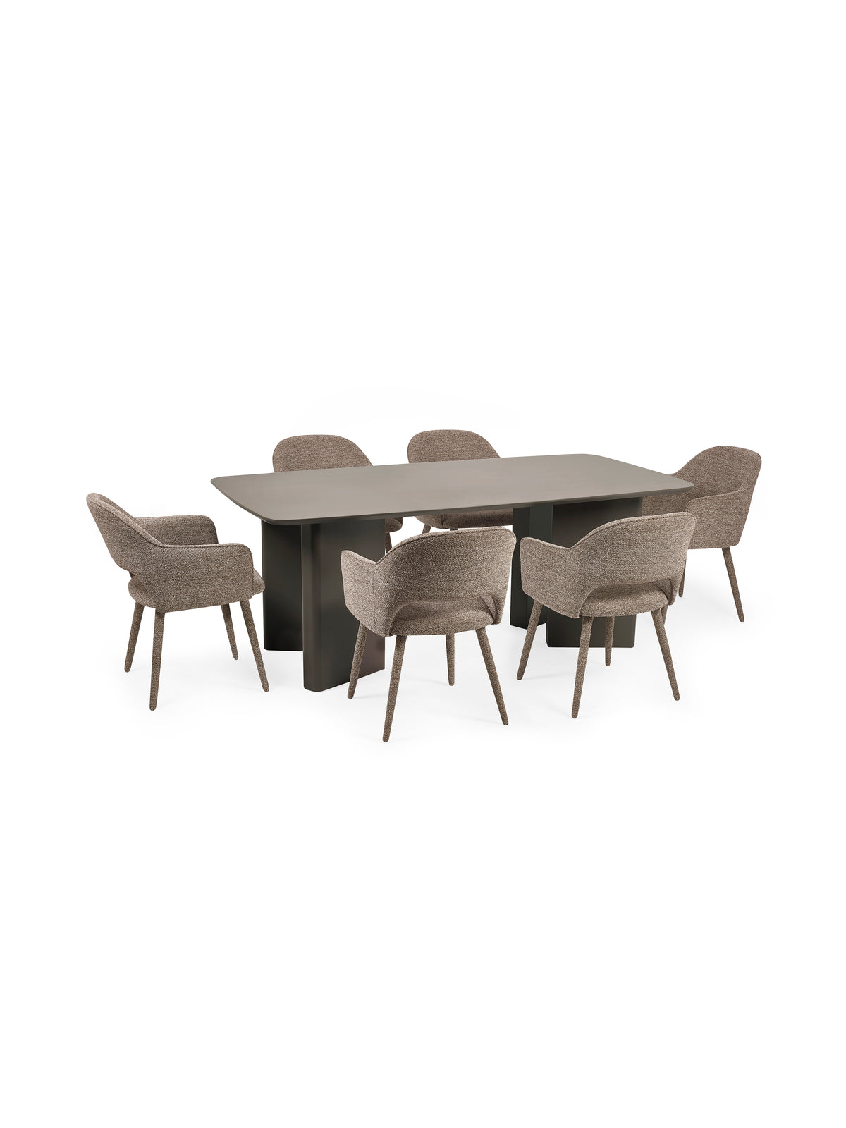 Hazel Upholstered Dining Chairs (Set of 2) - Taupe Textured Fabric