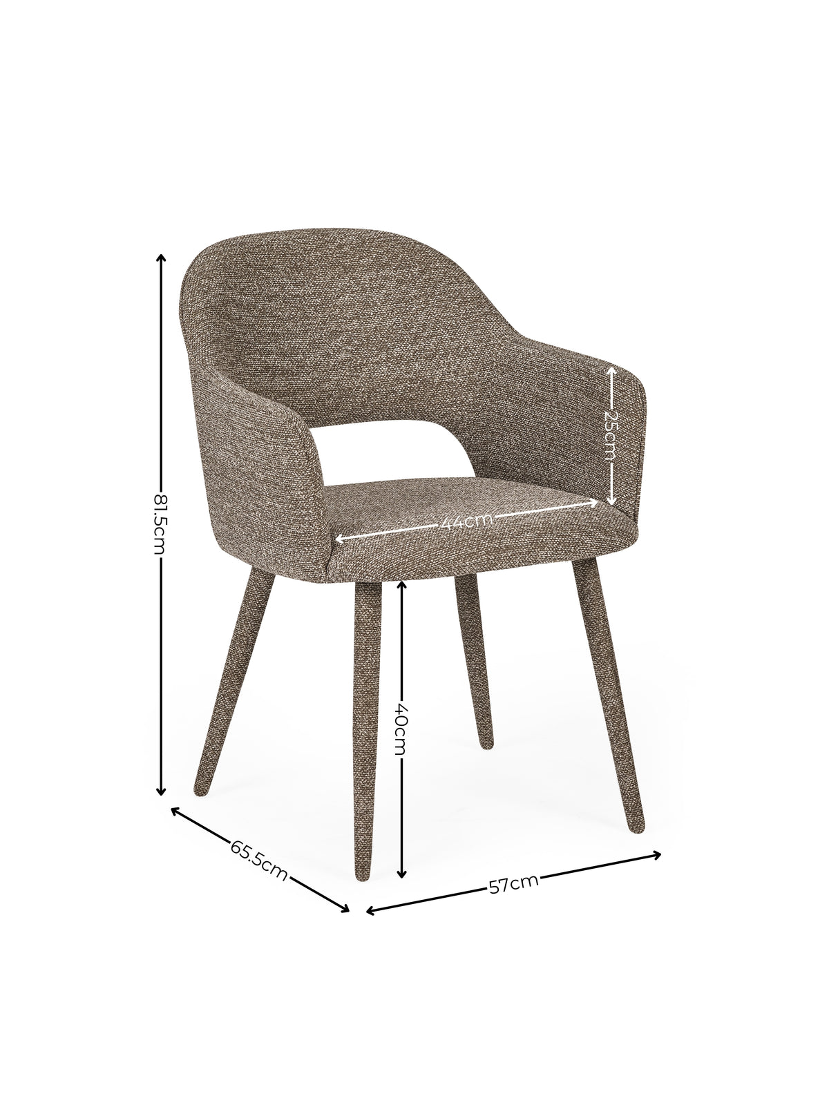 Hazel Upholstered Dining Chairs (Set of 2) - Taupe Textured Fabric