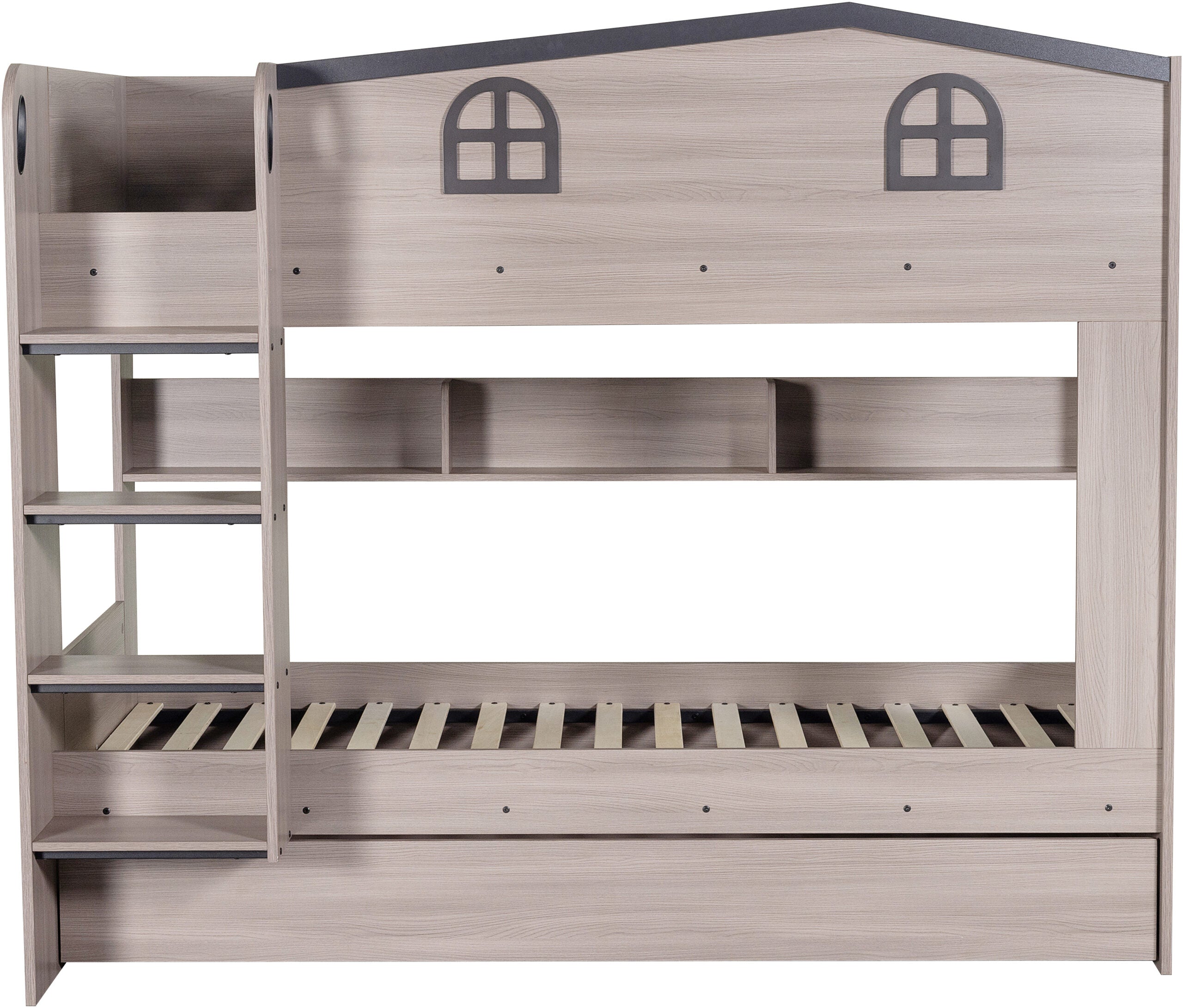 Hector Bunk Bed & Trundle Set Ash Grey
