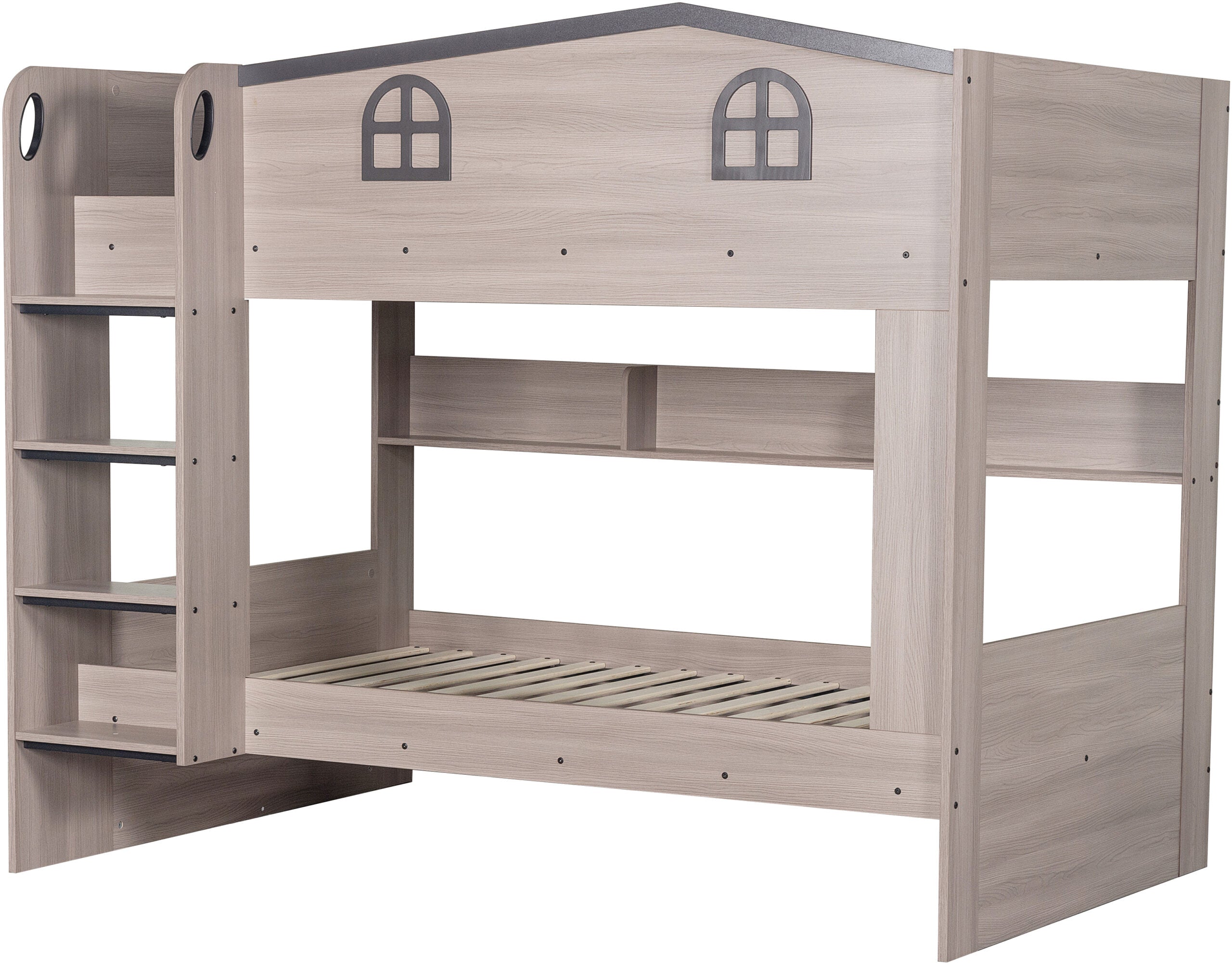 Hector House Bunk Bed – Ash Grey - 3ft or 4ft