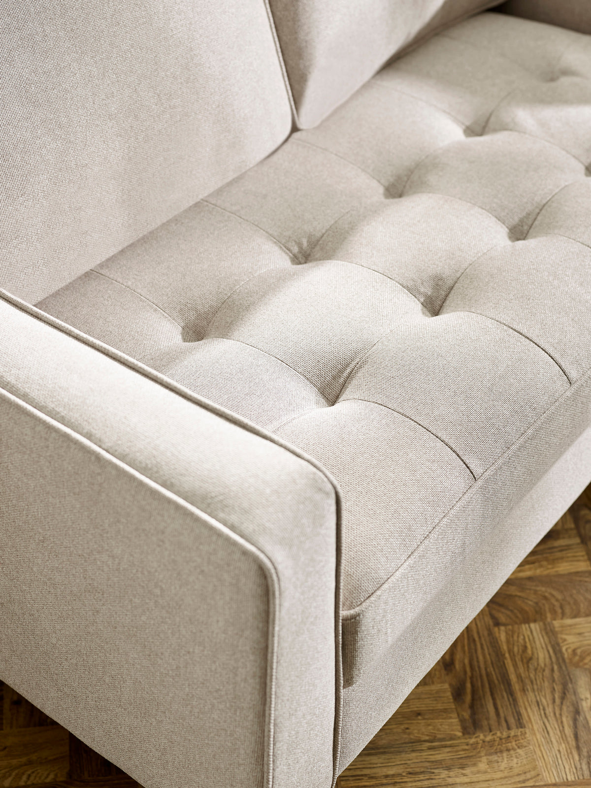 Henrietta Beige Chenille Upholstered 3 Seater Sofa
