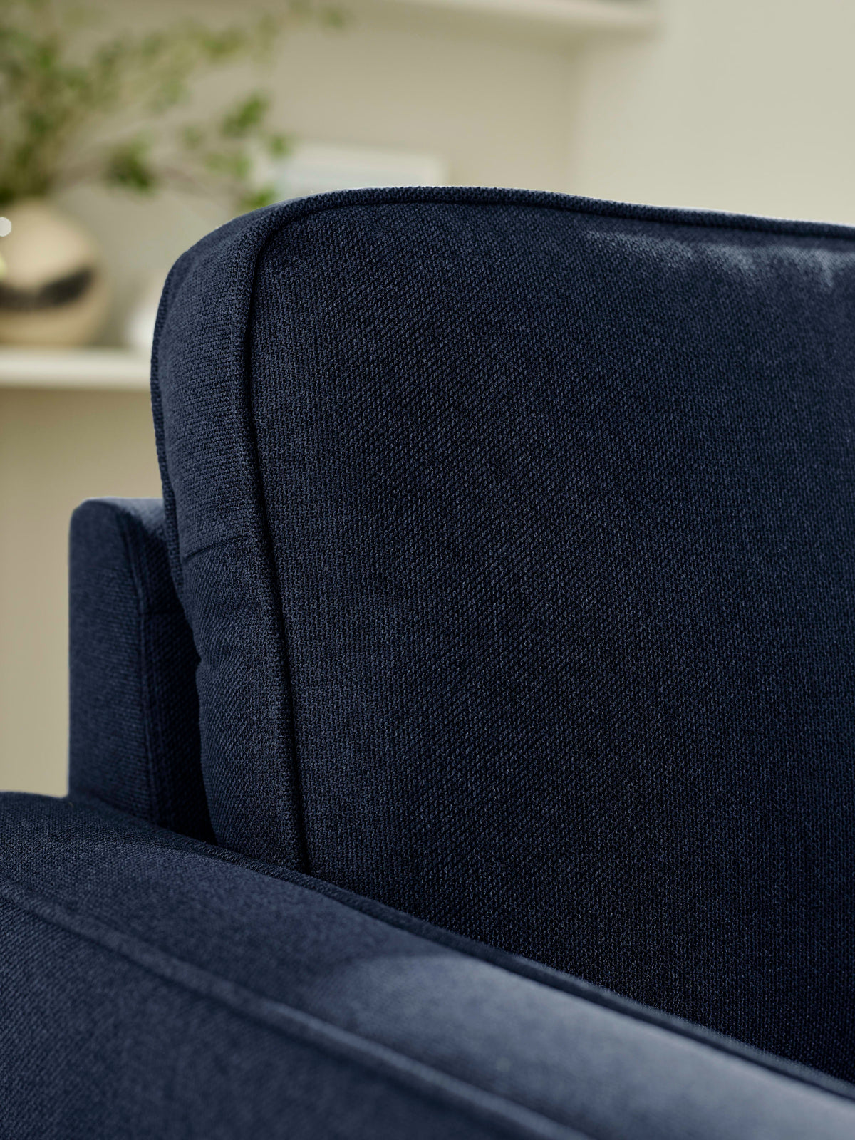 Henrietta Deep Blue Linen Upholstered 2 Seater Sofa