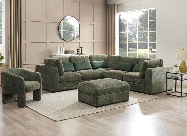 Humphrey Storage Ottoman - Green