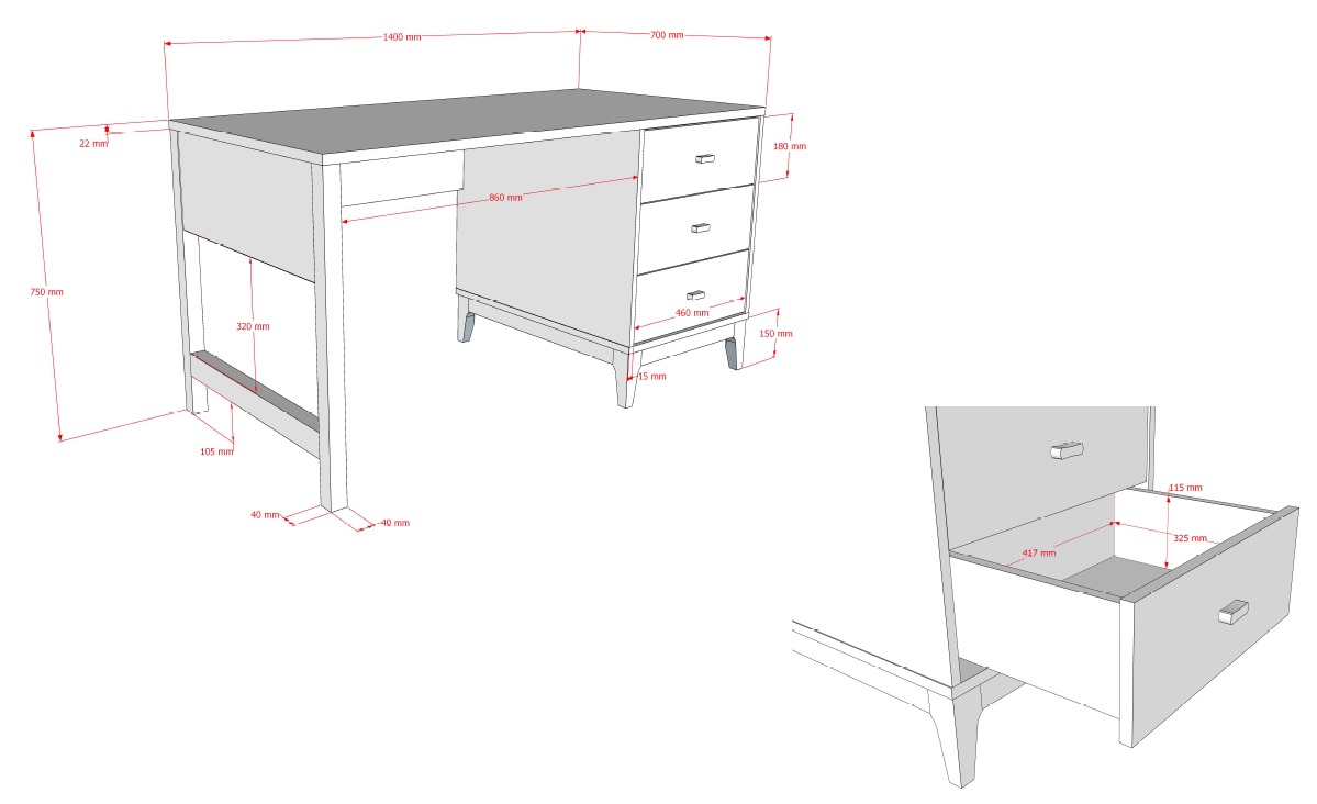 Ilyas Desk Walnut