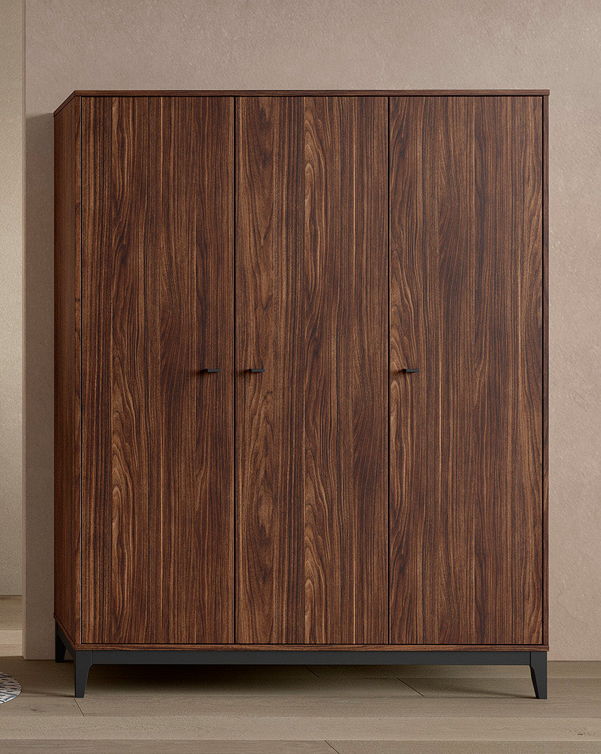 Ilyas 3 Door Wardrobe Walnut
