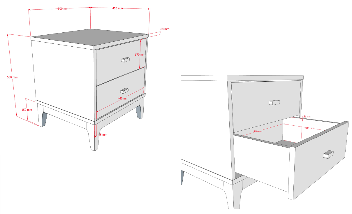 Ilyas Nightstand Walnut