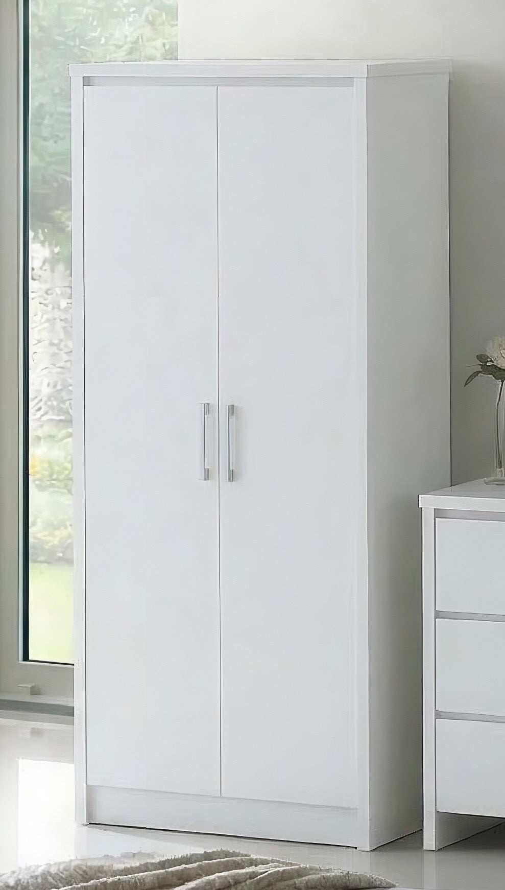 Jackson Double Wardrobe - White