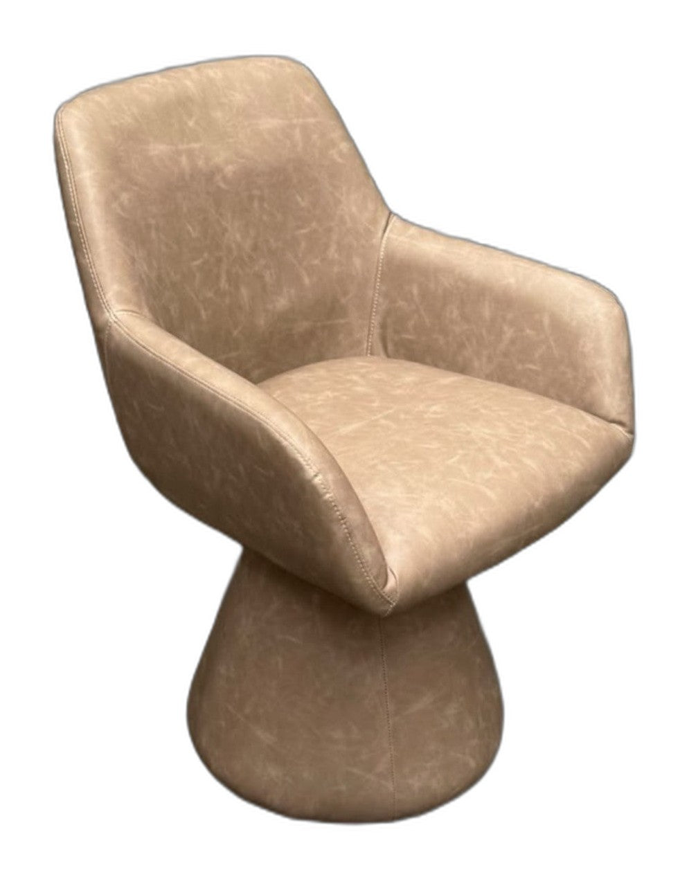 Jake Swivel Chair with Base - Taupe PU