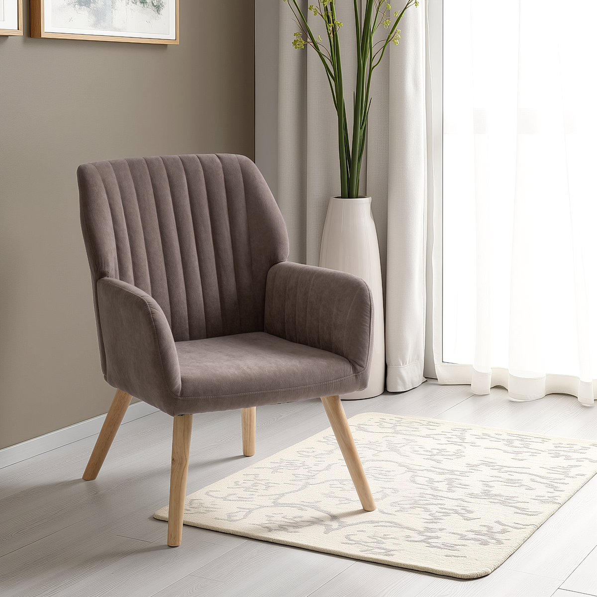 Jordan Occasional Chair Brown Velvet Fabric