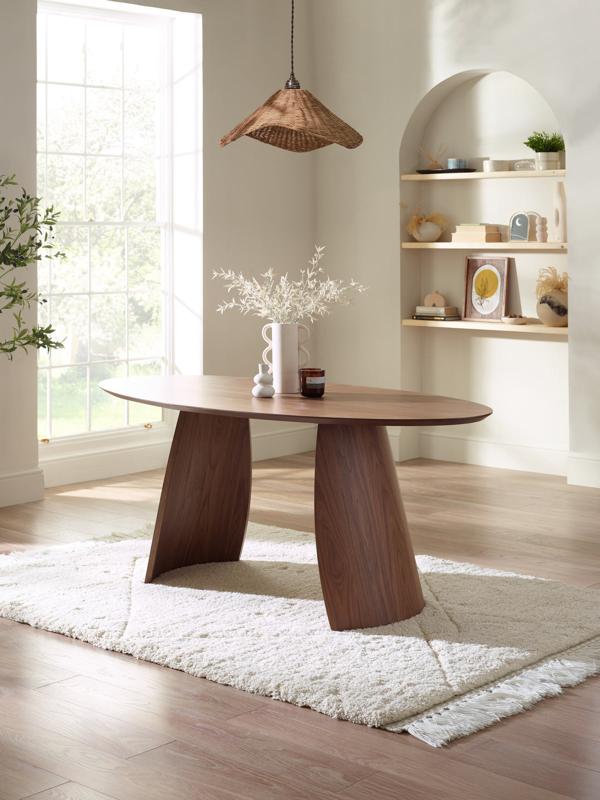 Julius Oval 4-6 Seater Dining Table - Walnut Effect