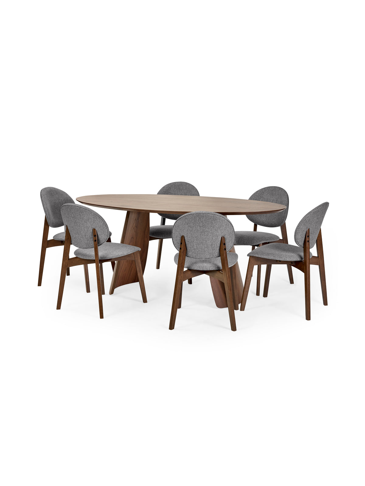 Julius Oval 4-6 Seater Dining Table - Walnut Effect