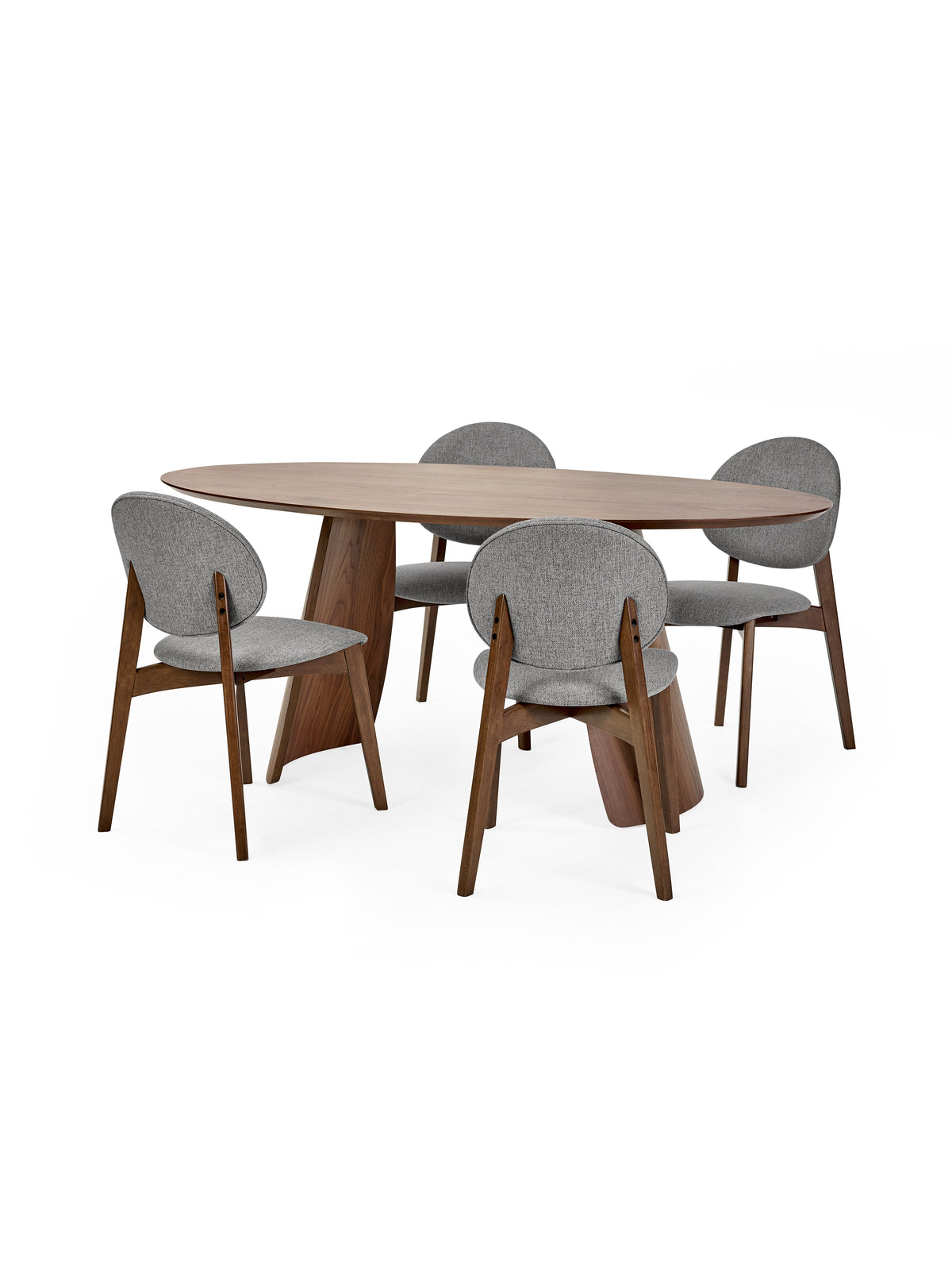 Julius Oval 4-6 Seater Dining Table - Walnut Effect