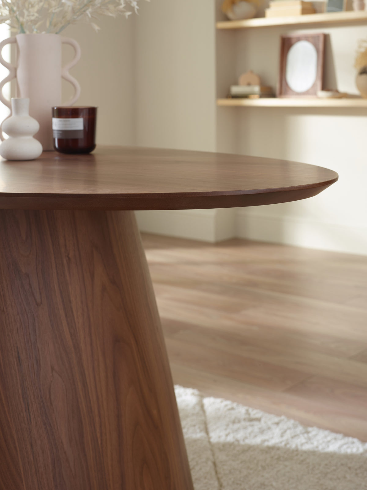 Julius Oval 4-6 Seater Dining Table - Walnut Effect