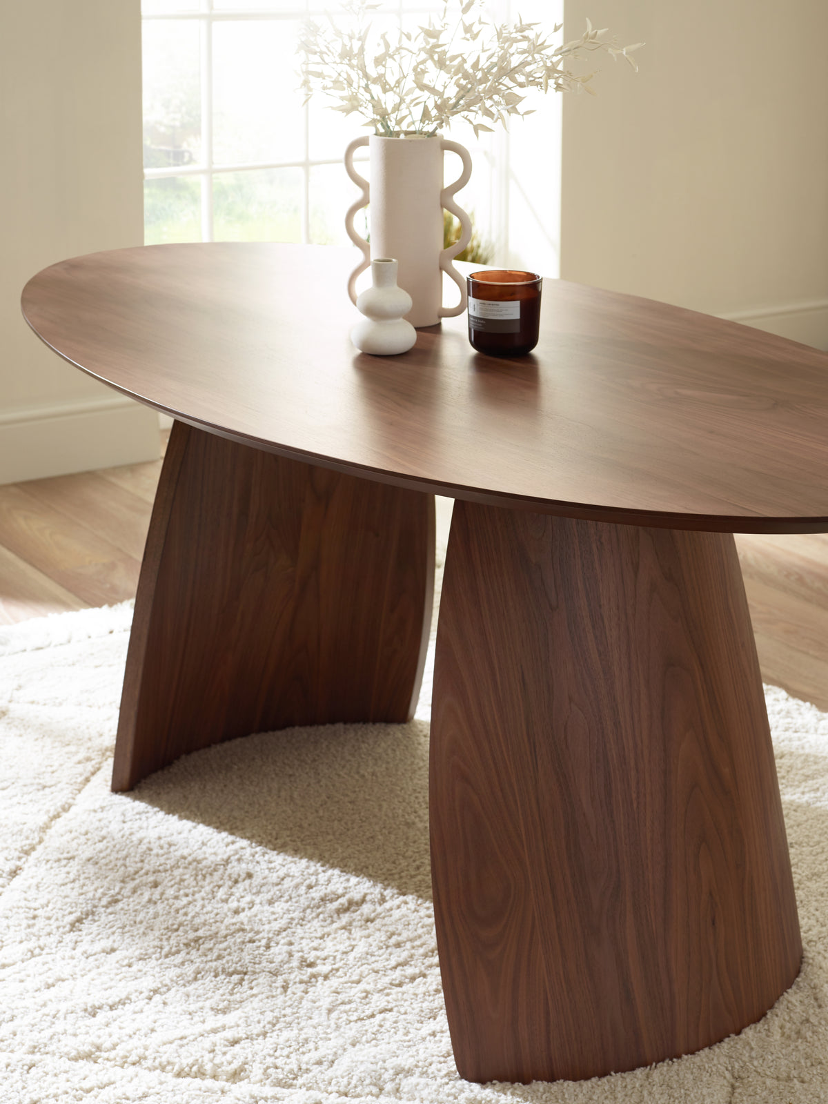 Julius Oval 4-6 Seater Dining Table - Walnut Effect