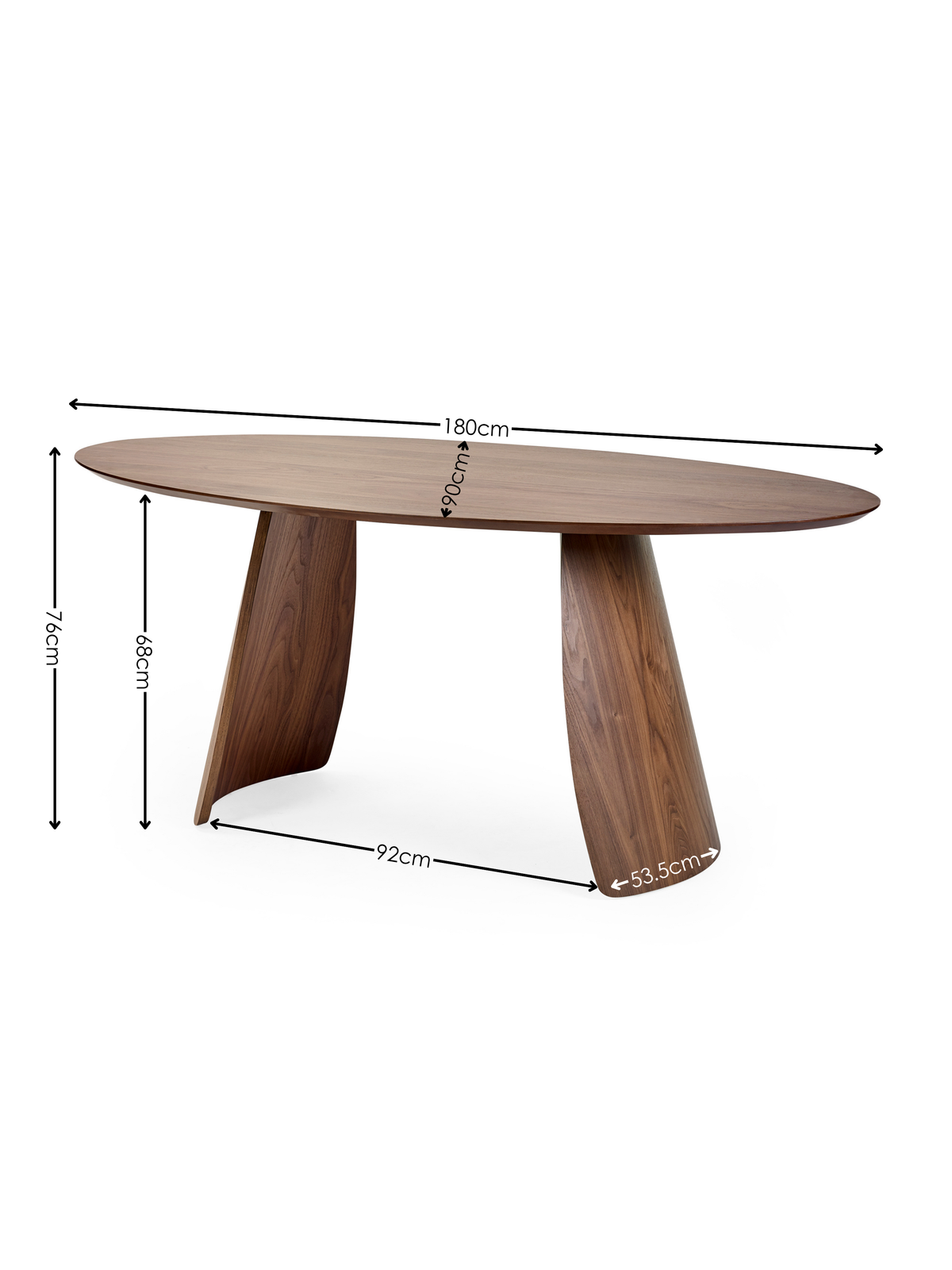 Julius Oval 4-6 Seater Dining Table - Walnut Effect