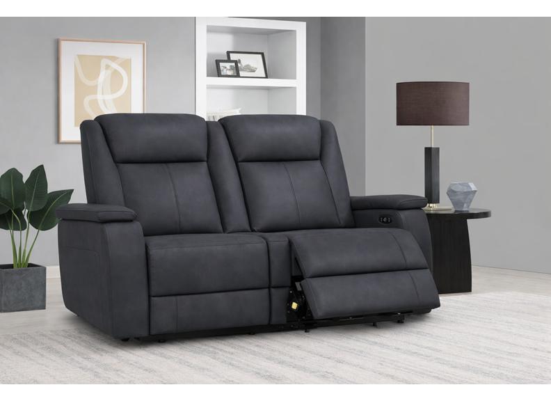 Jesse Graphite Fabric Powered Reclining 2 Seat Sofa